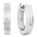 Sterling Silver Diamond Hoop Earrings