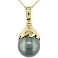 14k Yellow Gold Cultured Tahitian Pearl Pendant