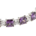 Sterling Silver Amethyst and CZ Bracelet