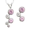 Sterling Silver CZ Earring and Pendant Set