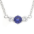 Sterling Silver Clear and Blue CZ Necklace