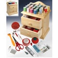 Wooden Sewing Chest with Accessories