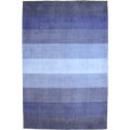 Hand-tufted Blue Stripes Wool Rug (5' x 8')