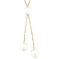 10k Gold Freshwater Pearl Lariat Necklace (6.5-7.5mm)