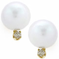South Sea Cultured Pearl Diamond Earrings