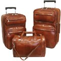 Brown Leather 3-piece Traveler Set