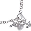 Sterling Silver 3-charm CZ bracelet