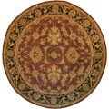 Hand-tufted Agra Burgundy/ Black Wool Rug (8' x 8')