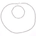 Sterling Silver Bead Necklace Bracelet Earring Set