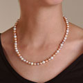 14k Freshwater Cultured Multicolor Pink Pearl Necklace (6.5-7mm/18in)