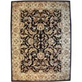 Hand-tufted Isphan Black/Beige Wool Rug (8' x 11')