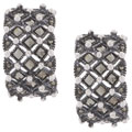 Sterling Silver Marcasite Half-hoop Earrings