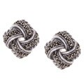 Sterling Silver Marcasite Love Knot Earrings