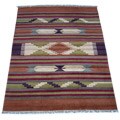 Kilim Hand-woven Silk Rug 6'x 9' (India)