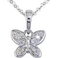 14k White Gold .06ct TDW Diamond Butterfly Pendant (H-J/ I1-I2)