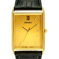 Seiko Men's Black Leather Strap Watch