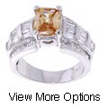 Rhodium-plated Sterling Silver CZ Fashion Ring