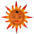 Handcarved Sun Wood Wall Hanging