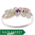14k Black Hills Gold and Silver Ruby Ring