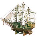 Handcrafted Teak Wood Sailboat