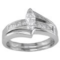 14k Gold 5/8ct TDW Marquise Diamond Bridal Ring Set
