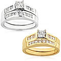 14k Gold 7/8ct TDW Princess Diamond Bridal Set