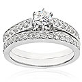 14k White Gold 7/8 ct TDW Round Diamond Bridal Ring