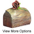 Teak Wood Jewelry Box with Mounted Rose