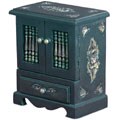 Hand-etched Teak Velvet Jewelry Box