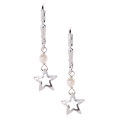 Sterling Silver & Pearl Star Charm Earrings