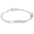 Sterling Silver Baby ID Tag Bear Bracelet