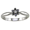 14k White Gold 1/6ct TDW Black/ White Diamond Ring