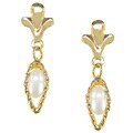 10k Yellow Gold Rice Pearl Earrings