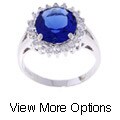 Sterling Silver Cocktail Colored CZ Ring