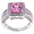 Sterling Silver Pink Cubic Zirconia Ring