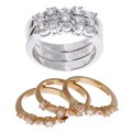 Sterling Silver CZ 3-piece Stackable Ring