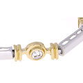 Gold over Sterling Silver Two-tone CZ Bracelet