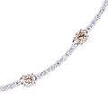 Sterling Silver Champagne and Clear CZ Necklace