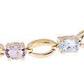 18k Gold on Silver Genuine Gemstone Bracelet