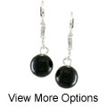 Silver Leverback Dangling Bead Earrings