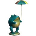 Handcarved Wooden Frog with Umbrella