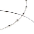 Sterling Silver Snake and Bead Anklet Set