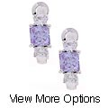 Sterling Silver Princess Colored CZ Earrings