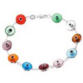 Sterling Silver Multicolor Eye Bracelet