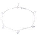 Sterling Silver Star Anklet Set (Two)