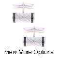 Sterling Silver Cubic Zirconia Tube Cuff Links