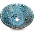Fontaine Blue Raindrops Vessel Sink w/ Drain Assembly