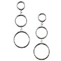 Sterling Silver Three-circle Drop Hoop Earring