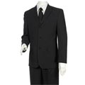 Adesso Uomo Men's Tonal Black Suit