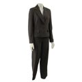 In The Now Women's Grey Stripe 2-button Pant Suit